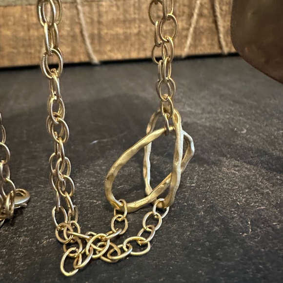 Goldtone Statement Coral Color Stone/Glass (?) Pendant SOFIA NECKLACE - Picture 7 of 8